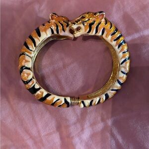 Signed 2006 Kenneth Jay Lane Tiger Bracelet set
